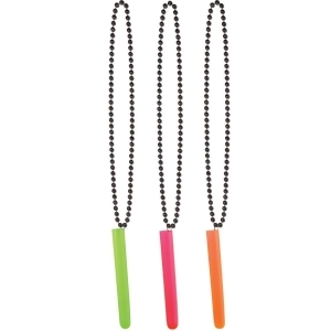 Club Pack of 12 Black Beads with Multi-Colored Neon Test Tube Shot Glass Party Necklaces 33 - All