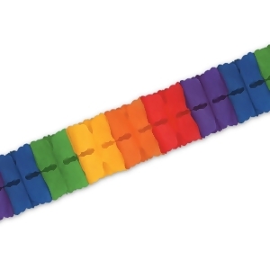 Pack of 12 Packaged Rainbow Colored Tissue Leaf Garland Decorations 4.5 x 12' - All