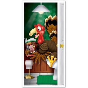 Club Pack of 12 Thanksgiving Themed Turkey Restroom Door Cover Party Decoration 5' - All