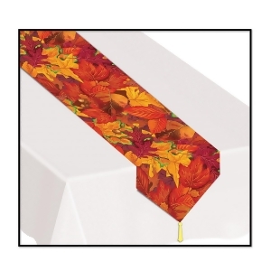 Club Pack of 12 Printed Fall Leaf Disposable Banquet Party Table Runners 6' - All