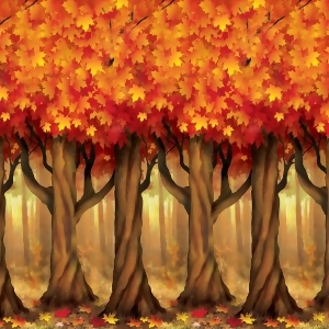 Pack of Fall Trees Photo Backdrop Party Decoration 30' - All
