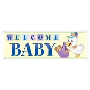 Club Pack of 12 Welcome Baby Sign Banner All-Weather 60 - All