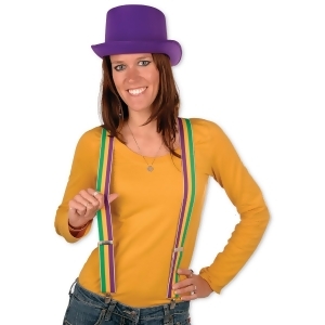 Club Pack of 12 Mardi Gras Themed Adjustable Suspender Costume Accessories - All