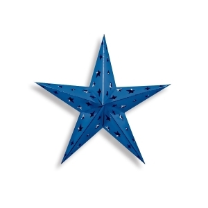 Club pack of 12 Starry Night Themed Blue 3-D Foil Star Cutout Party Decorations 24 - All