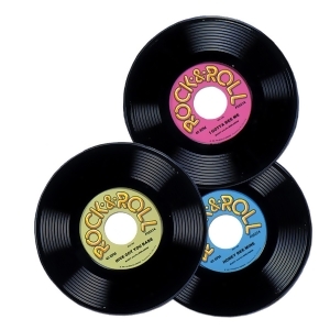 Club Pack of 12 Vintage Style 50's Themed Rock Roll Record Decorations 9 - All