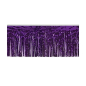 Pack of 6 Purple Hanging Metallic Fringe Drape Decorations 10' - All