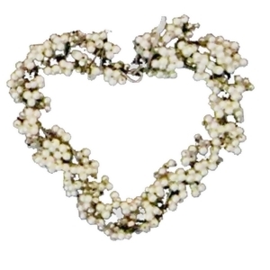 Set of 4 Hand-Crafted White Pearl Beaded Heart Christmas Wedding Ornaments 2.5 - All