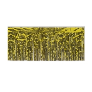 Pack of 6 Gold Hanging Metallic Fringe Drape Decorations 10' - All