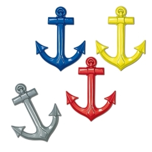 Club Pack of 24 Multi-Colored Nautical Themed Plastic Cruise Ship Anchors Party Decorations 25 - All