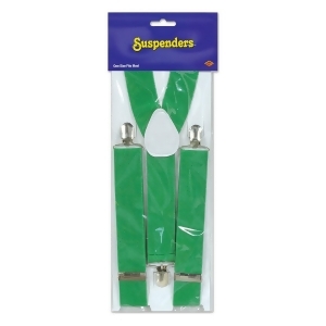Club Pack of 12 Green St. Patrick's Day Adjustable Suspender Costume Accessories - All