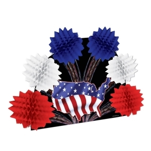 Club Pack of 12 Patriotic Red White and Blue Pop-Over Tissue Centerpiece Party Decorations 10 - All