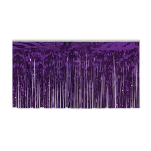 Pack of 6 Purple 1-Ply Hanging Metallic Table Skirt Decorations 14' - All