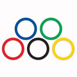 Club Pack of 180 Blue Green Yellow Red and Black Olympic Double-Sided Party Rings 12 - All