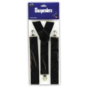Club Pack of 12 Black Roaring 20's Themed Adjustable Suspender Costume Accessories - All
