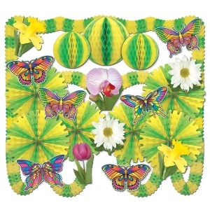 Spring Fling Decorating Kit with Cutouts Tissue Decorations and Banners 25 Ct - All
