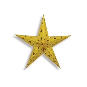Club pack of 12 Starry Night Themed Gold 3-D Foil Star Cutout Party Decorations 24 - All