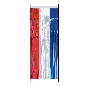 Pack of 6 Red White and Blue 1-Ply Hanging Metallic Table Skirt Decorations 14' - All