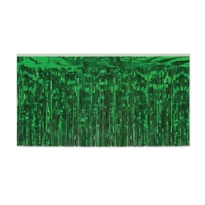 Pack of 6 Green 2-Ply Hanging Metallic Table Skirt Decorations 14' - All