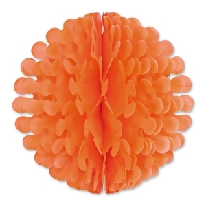 Club Pack of 12 Orange Tissue Flutter Ball Hanging Decorations 9 - All