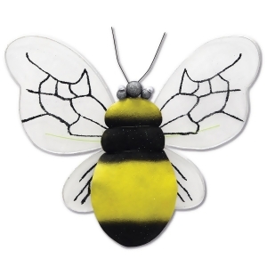 Club Pack of 12 Black and Yellow Springtime Bumblebee Hanging Decorations 9 - All
