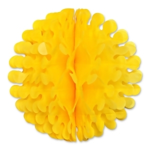 Club Pack of 12 Yellow Tissue Flutter Ball Hanging Decorations 14 - All