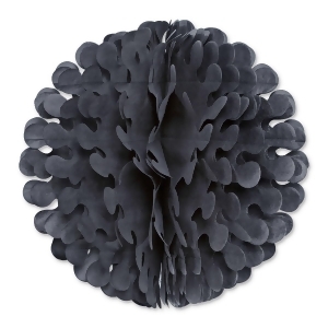 Club Pack of 12 Black Tissue Flutter Ball Hanging Decorations 9 - All