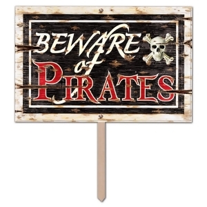 Pack of 6 3-D Beware Of Pirates Yard Sign Decorations 18 - All