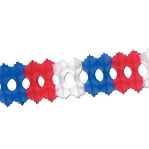 Club Pack of 12 Red White and Blue Tissue Garland Party Decoration 12' - All