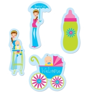 Club Pack of 28 Gender Neutral Showers of Joy Baby Shower Decoration Cutouts 12 - All