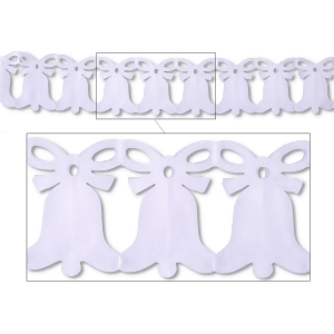 Club Pack of 12 Annivesary Themed White Westminster Bell Garland Party Decorations 12' - All