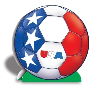 Club Pack of 12 Red White and Blue 3-D Soccer Ball Centerpieces 10 - All