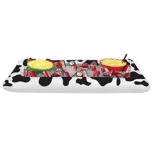 Pack of 6 Black and White Inflatable Cow Print Westeren Themed Buffet Coolers 53.75 - All
