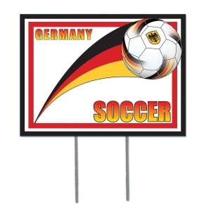 Pack of 6 Black Red Yellow and White Soccer Themed Yard Signs 16 - All