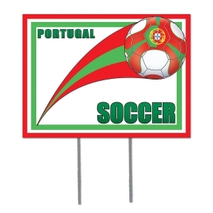 Pack of 6 Red Green and White Soccer Themed Yard Signs 16 - All