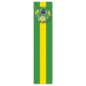 Club Pack of 12 Green and Yellow Soccer Themed Jointed Pull-Down Cutout Decorations 5' - All