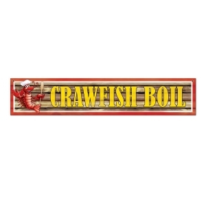 Club Pack of 12 All-Weather Red Brown and Yellow Crawfish Boil with Lobster Banner 5' - All
