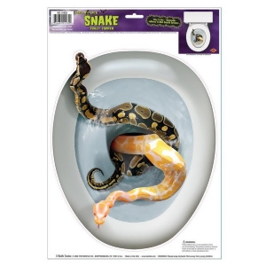 Club Pack of 12 Snake Toilet Topper Peel 'N Place Halloween Decorations - All