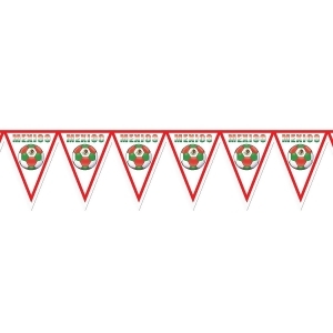 Pack of 6 Red White and Green Soccer Themed Pennant Banner Party Decorations 7.4' - All