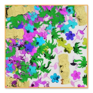 Pack of 6 Metallic Multi-Colored Island Party Tropical Luau Celebration Confetti Bags 0.5 oz. - All