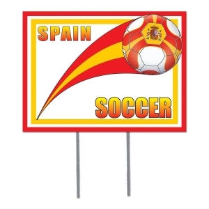 Pack of 6 Red Yellow and White Soccer Themed Yard Signs 16 - All