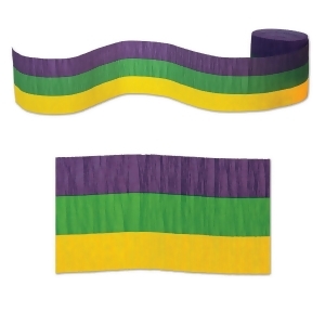 Club Pack of 12 Festive Purple Green and Yellow Mardi Gras Party Streamers 30' - All