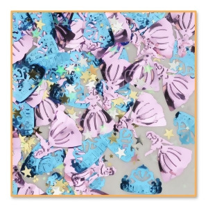Pack of 6 Metallic Pink and Blue Princess Birthday Celebraton Confetti Bags 0.5 oz. - All
