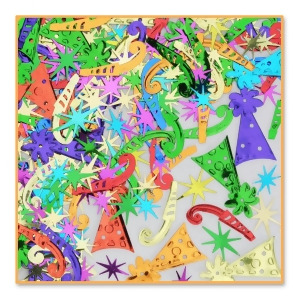 Pack of 6 Metallic Multi-Colored Party Fun Celebration Confetti Bags 0.5 oz. - All