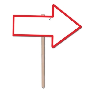 Pack of 6 Blank White Arrow Yard Sign with Red Border Decorations 15.25 - All