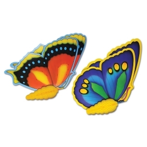 Club Pack of 12 Multi-Colored Honeycomb Tissue Butterflies Hanging Decorations 24 - All