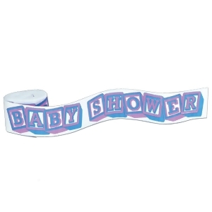 Club Pack of 12 Cute White Blue and Pink Baby Shower Party Streamers 30' - All
