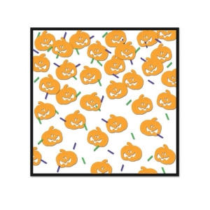 Pack of 6 Metallic Orange Pumpkin Face Halloween Celebration Confetti Bags 0.5 oz. - All