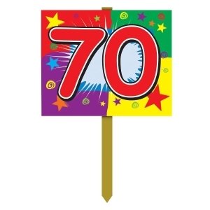 Pack of 6 Fun and Colorful 70th Birthday Yard Sign Decorations 24 - All