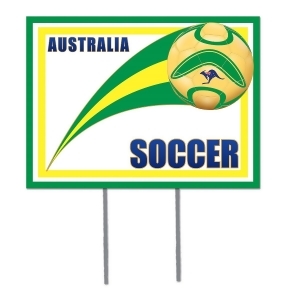 Pack of 6 Green Yellow and White Soccer Themed Yard Signs 16 - All