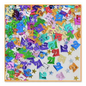 Pack of 6 Metallic Multi-Colored 21 Star Celebration Confetti Bags 0.5 oz. - All